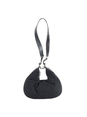 Gucci 001 Leather Nylon Shoulder Bag Hand Black Rbm